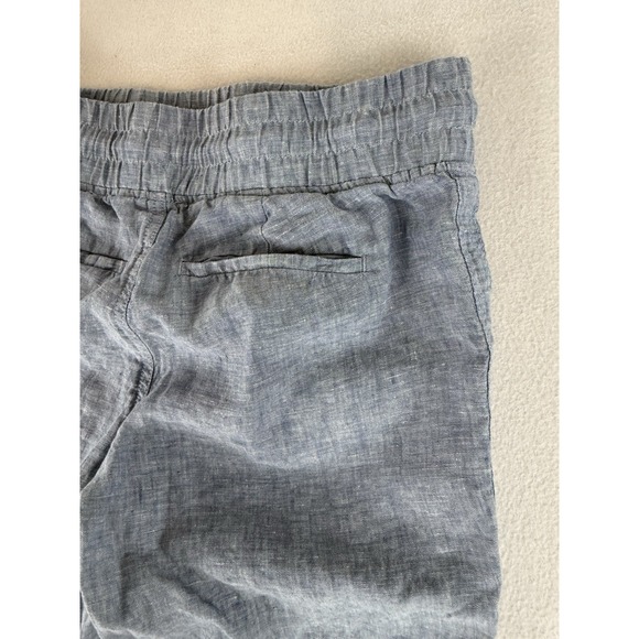 Athleta Cabo Pants Womens 4 Chambray Blue Wide Leg Linen Drawstring Beachy - Picture 11 of 11
